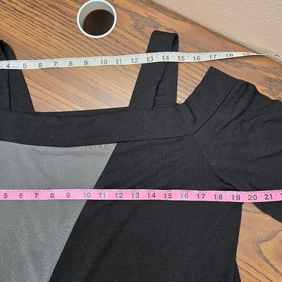 Unbranded Cold Shoulder Asymmetrical Block Color Midi Dress Sz XL - Picture 8 of 10